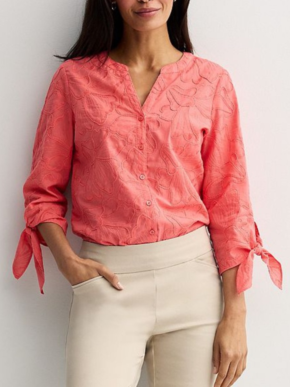 Croft & Barrow Tie Sleeve shirt